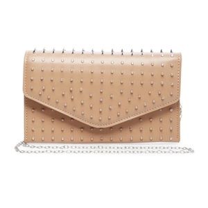 NEW Steve Madden Nude Silver Studded Crossbody Bag